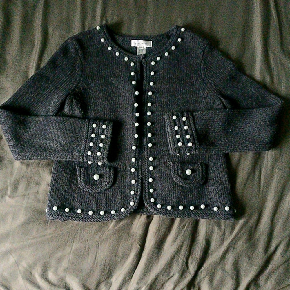 Vintage Nine West Pearl Cardigan